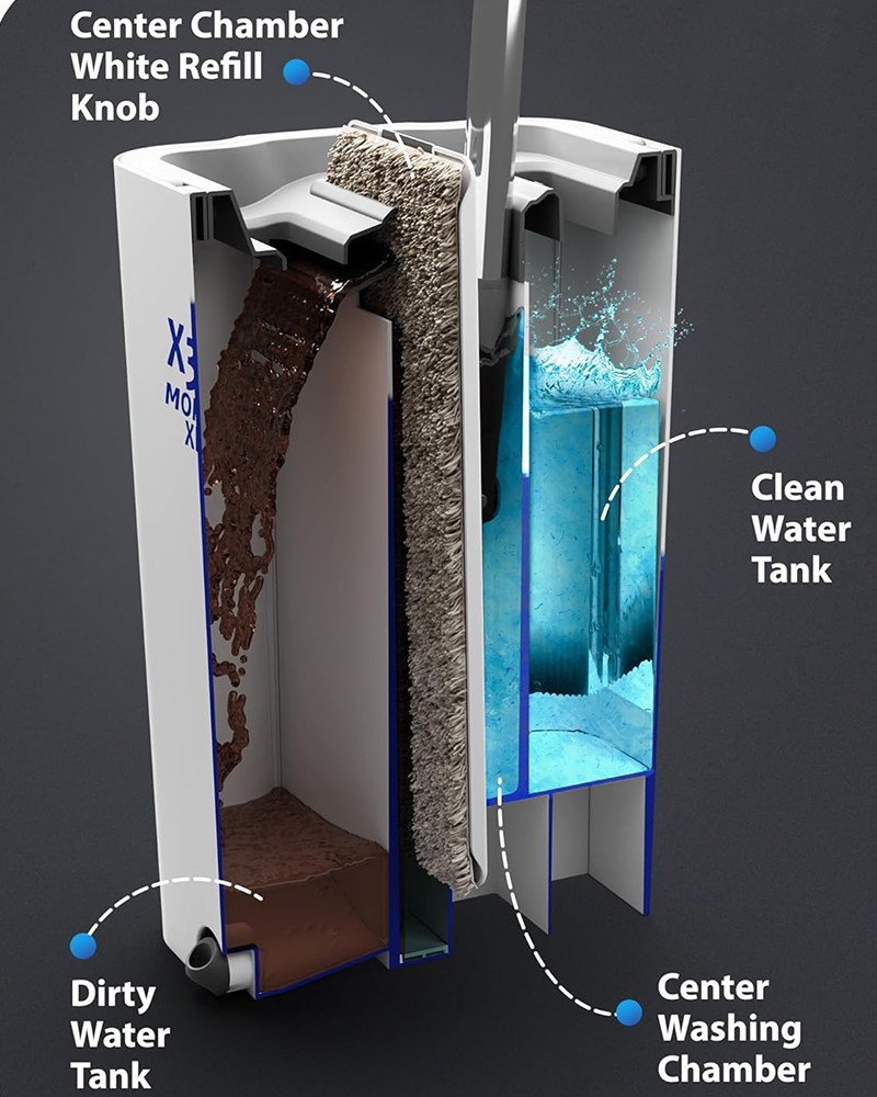 مجموعة دلو ممسحة مسطحة صغيرة للاستخدام الرطب والجاف