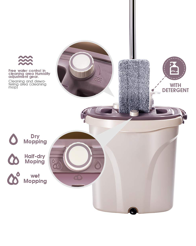 مجموعة دلو ممسحة ممسحة لفصل المياه المتسخة ذات منطقة مزدوجة وتحكم مزدوج من Mopx